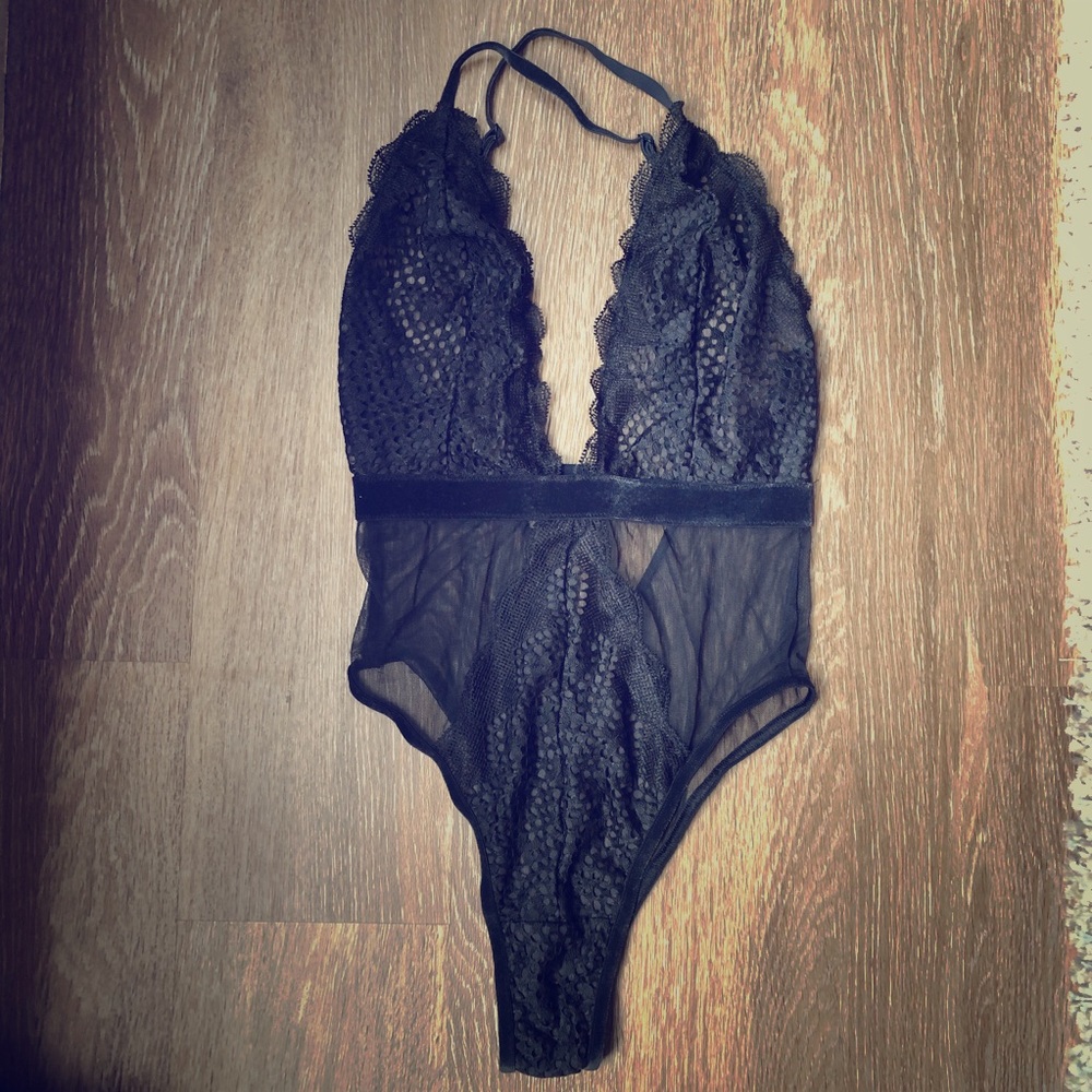 black lace teddy